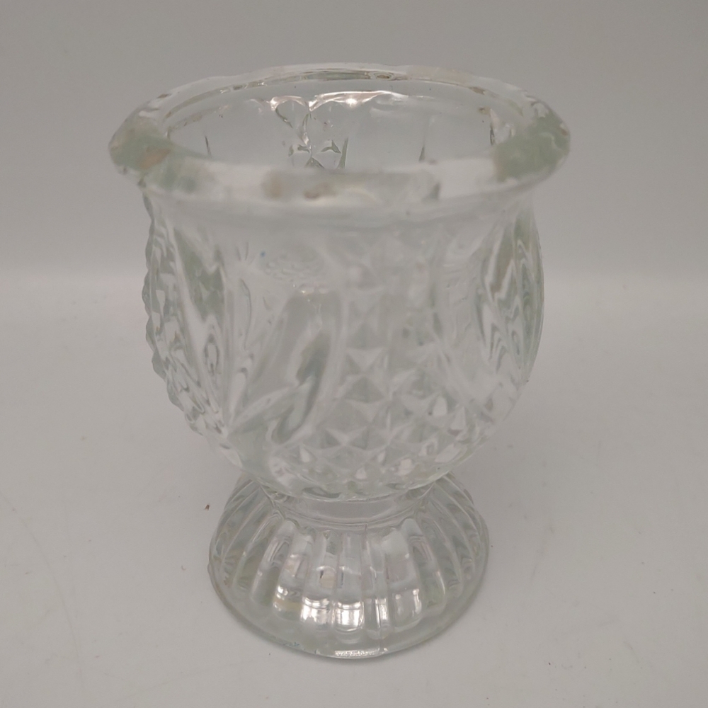 Vintage Avon Cut Glass Tulip Shape Tealight Votive Pineapple Candle Holder 